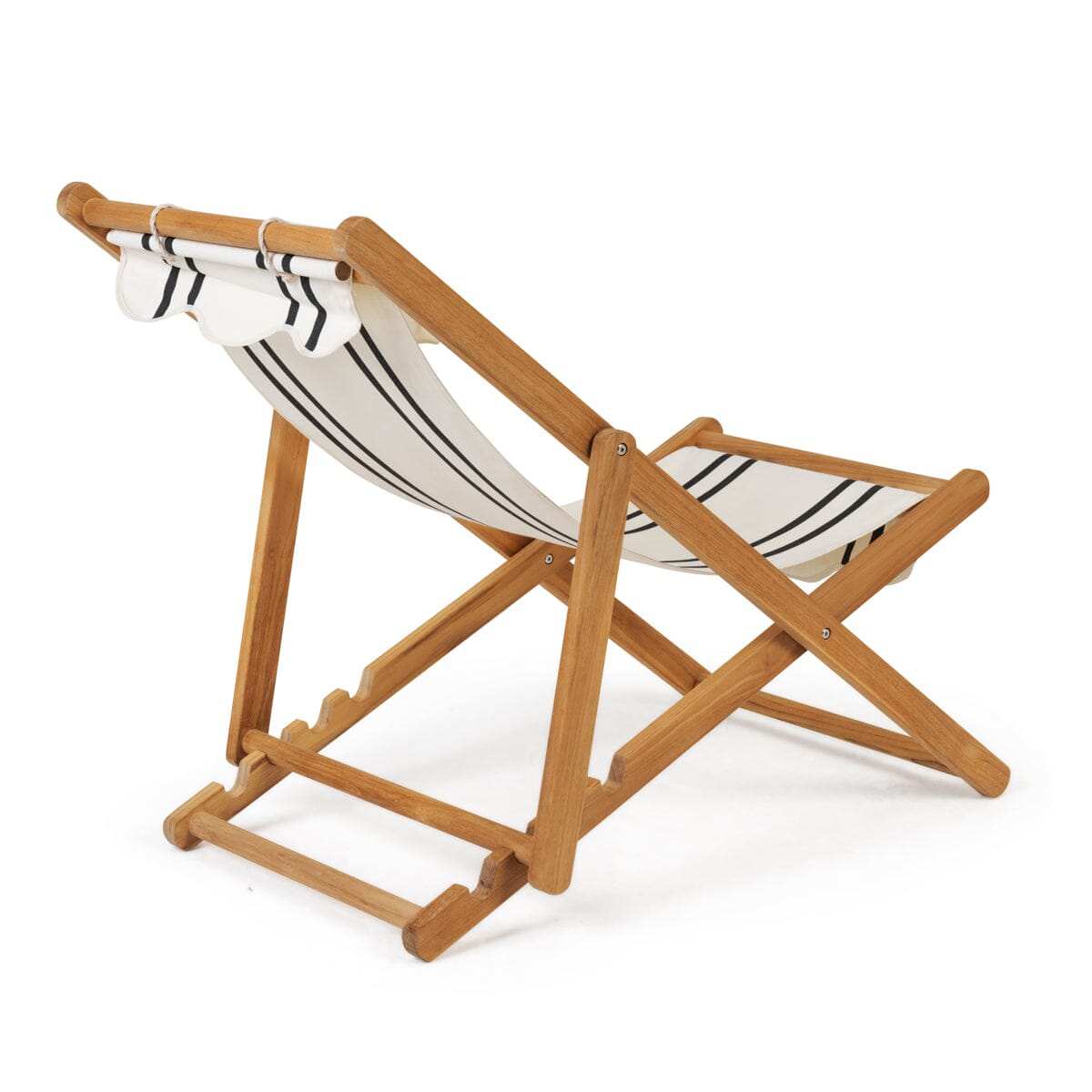 Malibu Black Stripe Sling Chair in studio rear facing