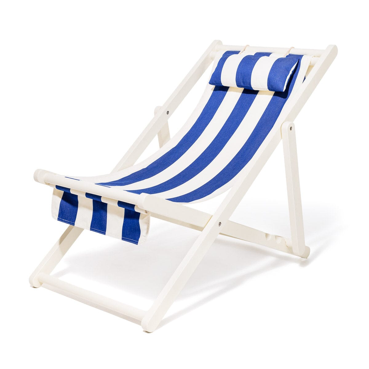 The Sling Chair - Acacia White - Crew Mediterranean Blue Stripe Sling Chair Business & Pleasure Co. 