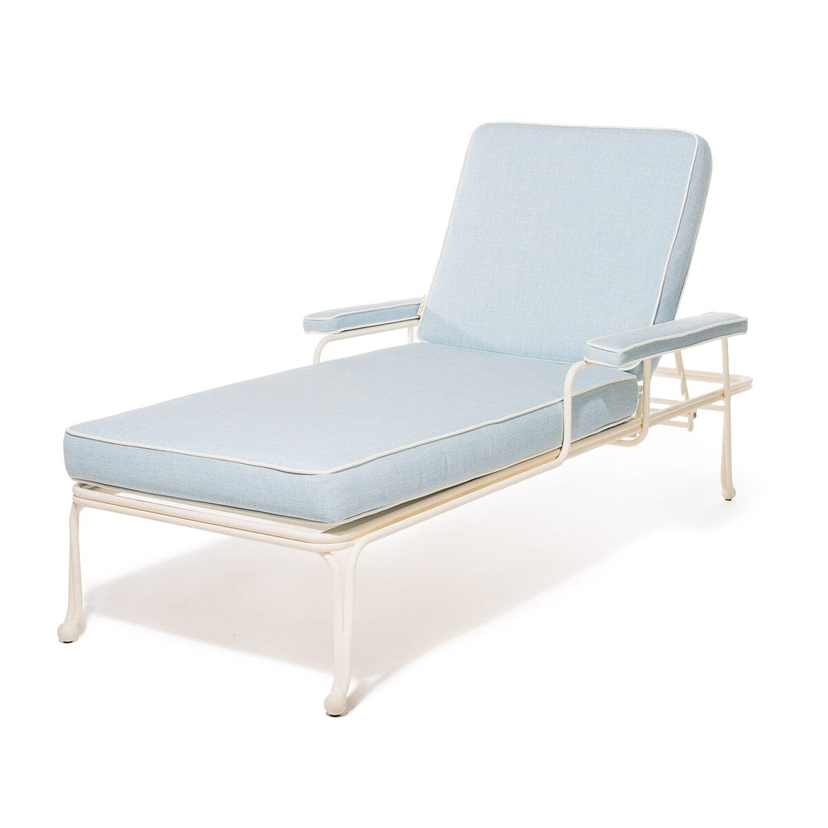 Product image of The Waterhouse Sun Lounger in Powder Blue | Antique White Frame Bundle Business & Pleasure Co. 