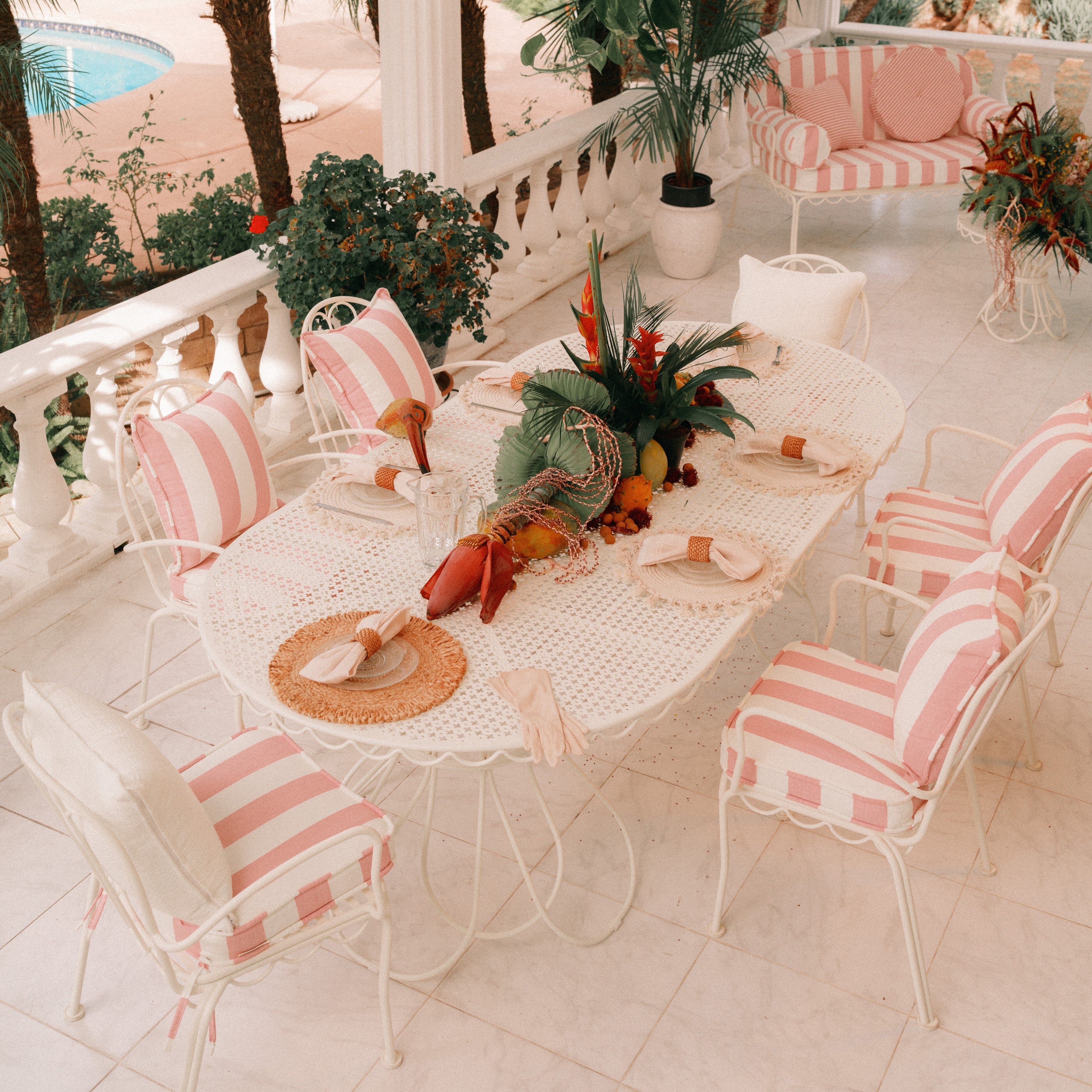 The Al Fresco Oval Dining Table - Antique White Al Fresco Dining Table Business & Pleasure Co. 
