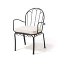 The Al Fresco Dining Chair & Cushion Business & Pleasure Co. Boucle Antique White Vintage Black 