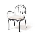 The Al Fresco Dining Chair & Cushion Business & Pleasure Co. Boucle Antique White Vintage Black 