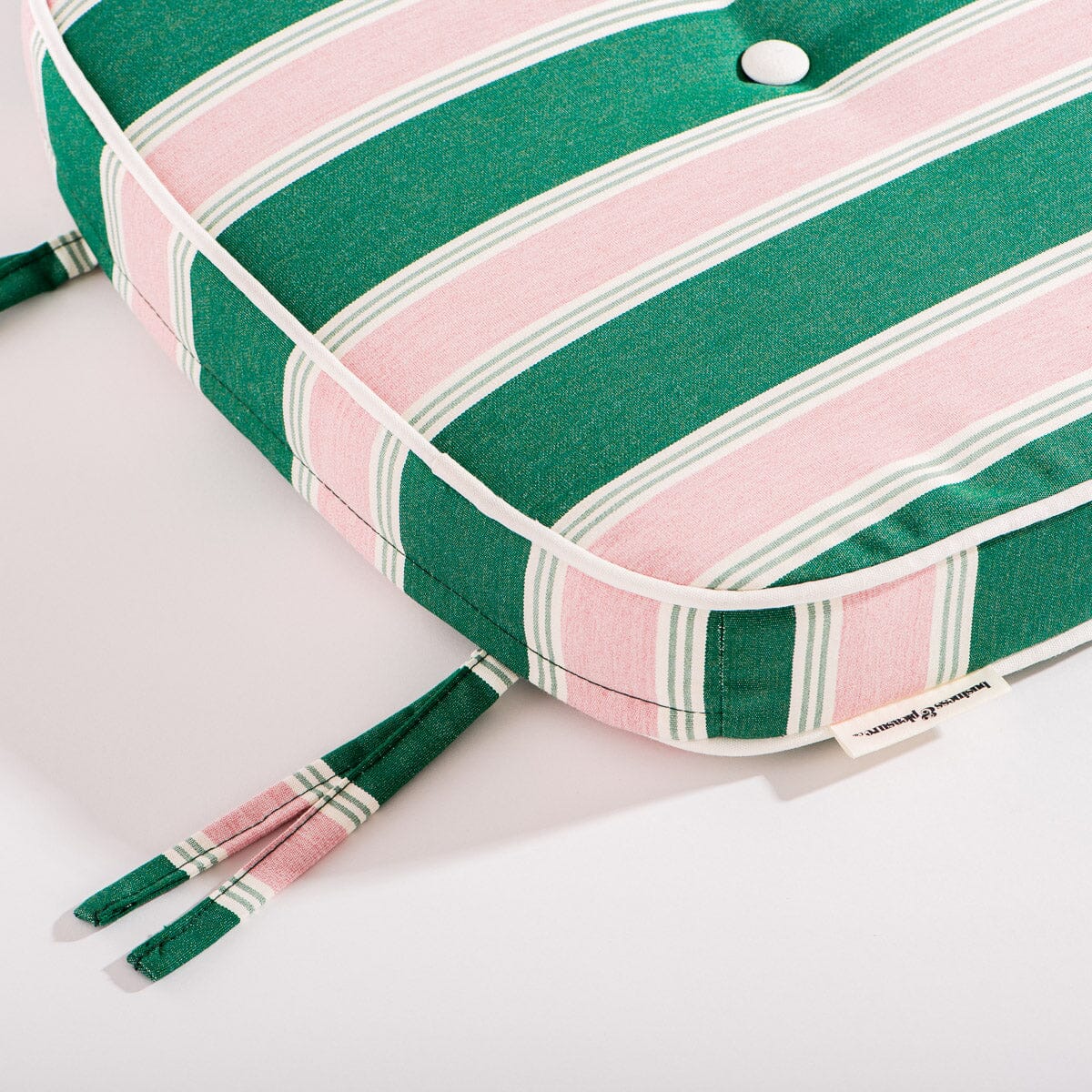 The Al Fresco Dining Chair Cushion - Bistro Green Stripe Al Fresco Chair Cushion Business & Pleasure Co. 