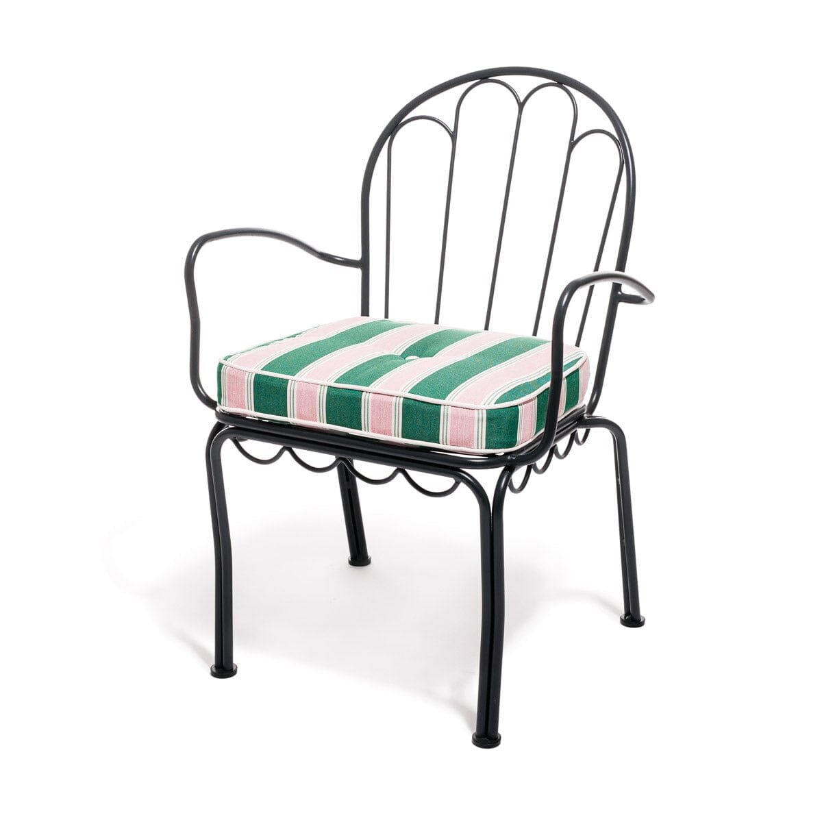 The Al Fresco Dining Chair Cushion - Bistro Green Stripe Al Fresco Chair Cushion Business & Pleasure Co. 
