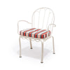 Swatch for The Al Fresco Dining Chair in Bistro Dusty Pink Stripe | Antique White Frame