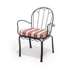 Swatch for The Al Fresco Dining Chair in Bistro Dusty Pink Stripe | Vintage Black Frame