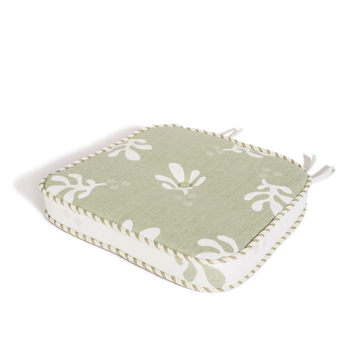 Product image of The Al Fresco Dining Chair Cushion - Benoît Jade Green Jacquard Al Fresco Chair Cushion Business & Pleasure Co. 