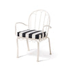 Swatch for Al Fresco Dining Chair in Crew Vintage Black Stripe | Antique White Frame
