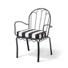 Swatch for Al Fresco Dining Chair in Crew Vintage Black Stripe | Vintage Black Frame