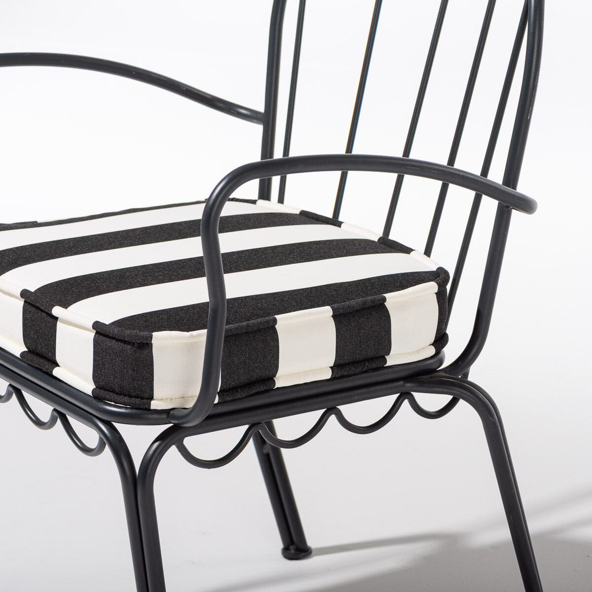 Al Fresco Dining Chair in Crew Vintage Black Stripe | Vintage Black Frame Al Fresco Dining Chair Kit Business & Pleasure Co. 