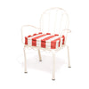 Swatch for The Al Fresco Dining Chair in Crew Le Sirenuse Stripe | Antique White Frame