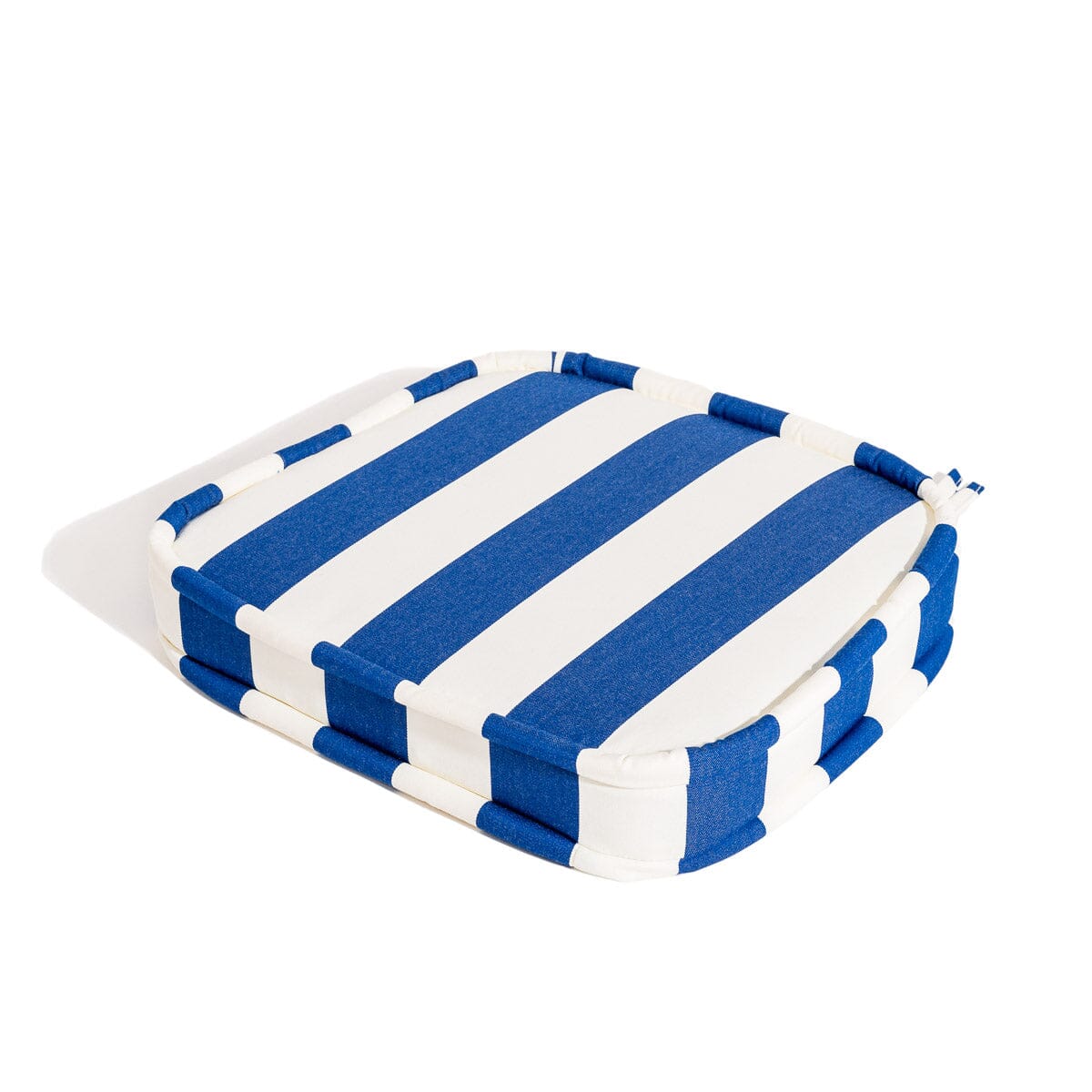 The Al Fresco Dining Chair Cushion - Crew Mediterranean Blue Stripe Al Fresco Chair Cushion Business & Pleasure Co. 