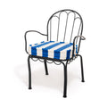 The Al Fresco Dining Chair Cushion - Crew Mediterranean Blue Stripe Al Fresco Chair Cushion Business & Pleasure Co. 