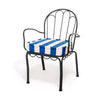 Swatch for The Al Fresco Dining Chair in Crew Mediterranean Blue Stripe | Vintage Black Frame