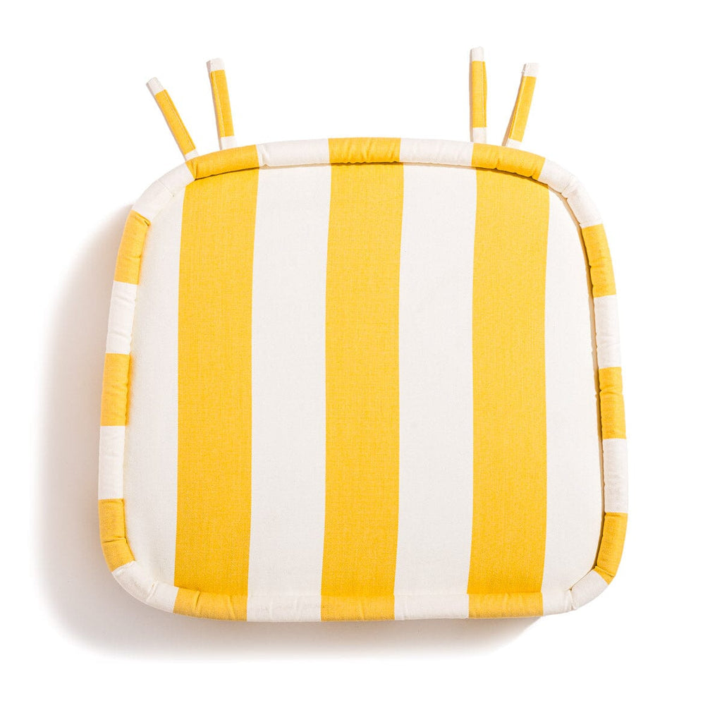 The Al Fresco Dining Chair Cushion - Crew Mimosa Yellow Stripe Al Fresco Chair Cushion Business & Pleasure Co. 
