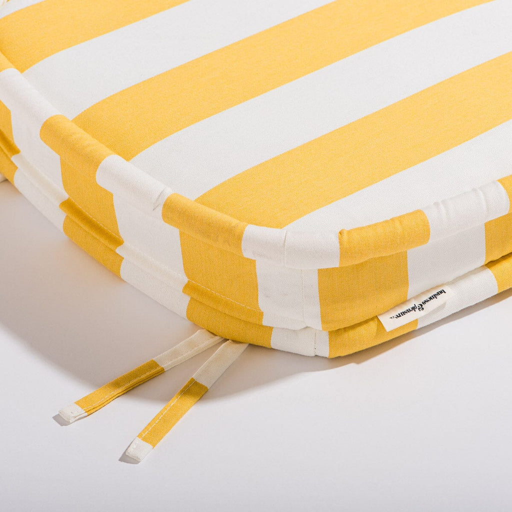 The Al Fresco Dining Chair Cushion - Crew Mimosa Yellow Stripe Al Fresco Chair Cushion Business & Pleasure Co. 