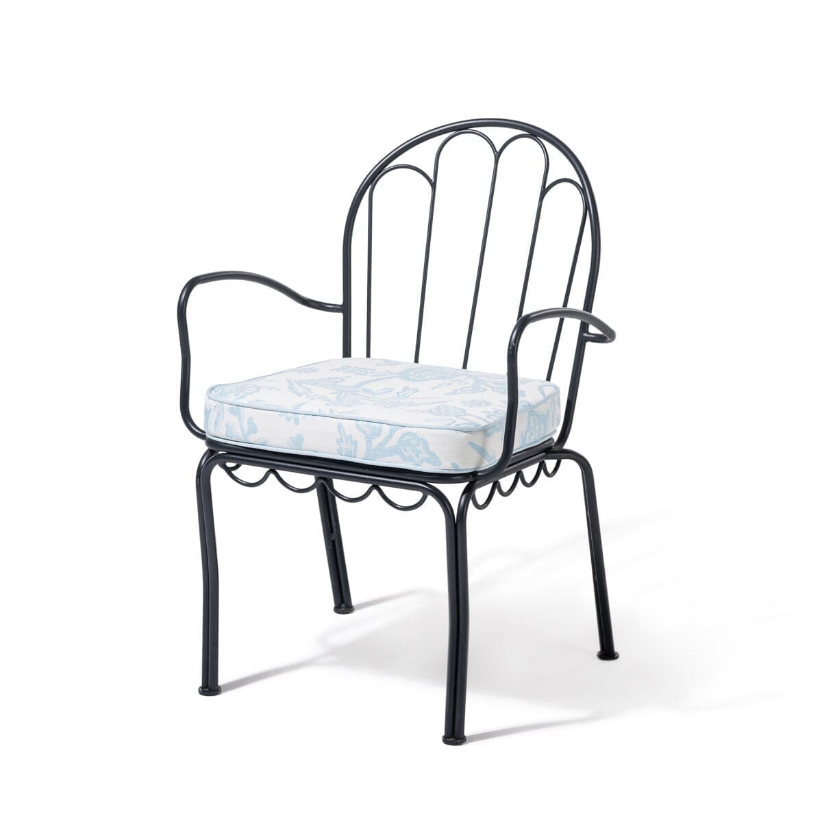 Al Fresco Dining Chair Hanalei Bay Blue Jacquard | Vintage Black Frame Al Fresco Dining Chair Kit Business & Pleasure Co. 