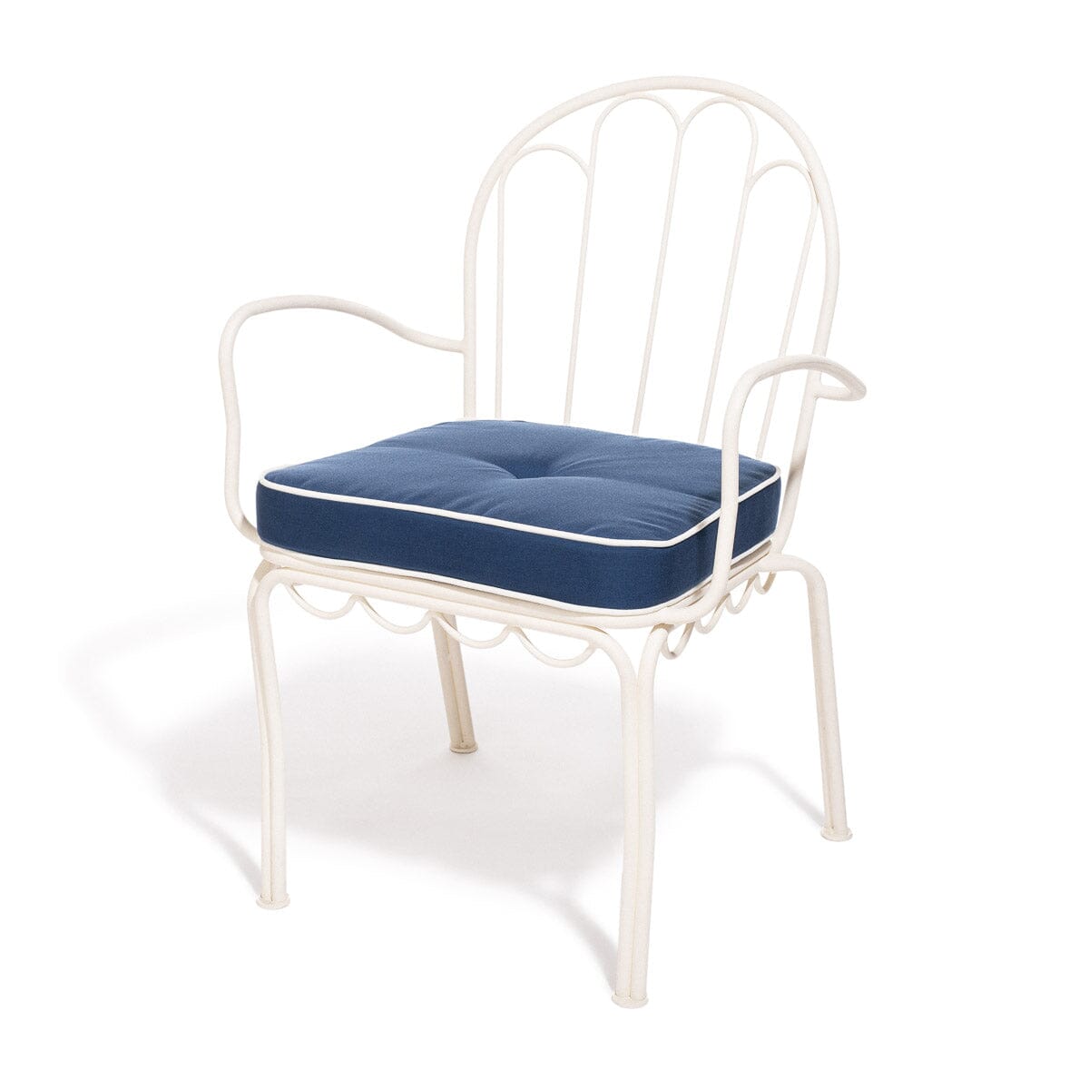The Al Fresco Dining Chair Cushion x Julia Berolzheimer in Rivie Slate B&P Co. x Julia Berolzheimer 