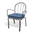 The Al Fresco Dining Chair Cushion x Julia Berolzheimer in Rivie Slate B&P Co. x Julia Berolzheimer 