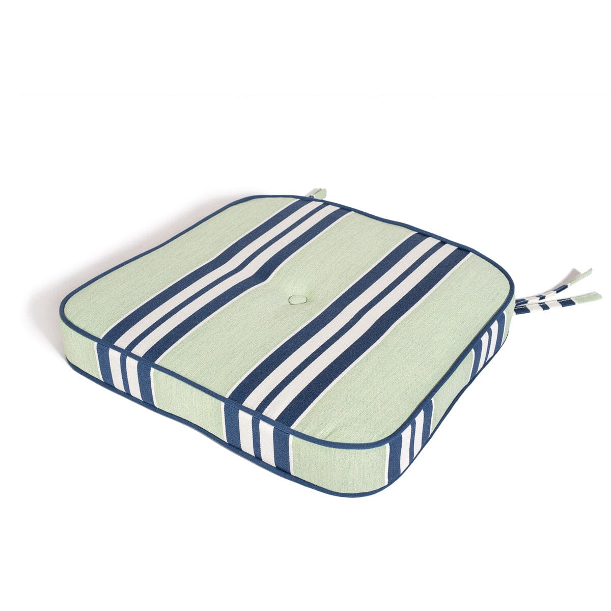 Product image of The Al Fresco Dining Chair Cushion x Julia Berolzheimer in Green Stripes B&P Co. x Julia Berolzheimer 