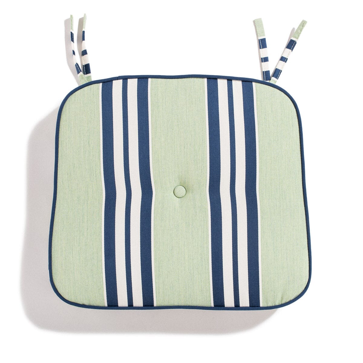 The Al Fresco Dining Chair Cushion x Julia Berolzheimer in Green Stripes B&P Co. x Julia Berolzheimer 