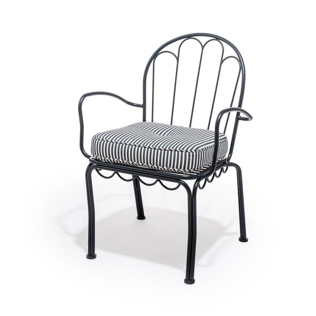 The Al Fresco Dining Chair in Lauren's Navy Stripe | Vintage Black Frame Business & Pleasure Co. 