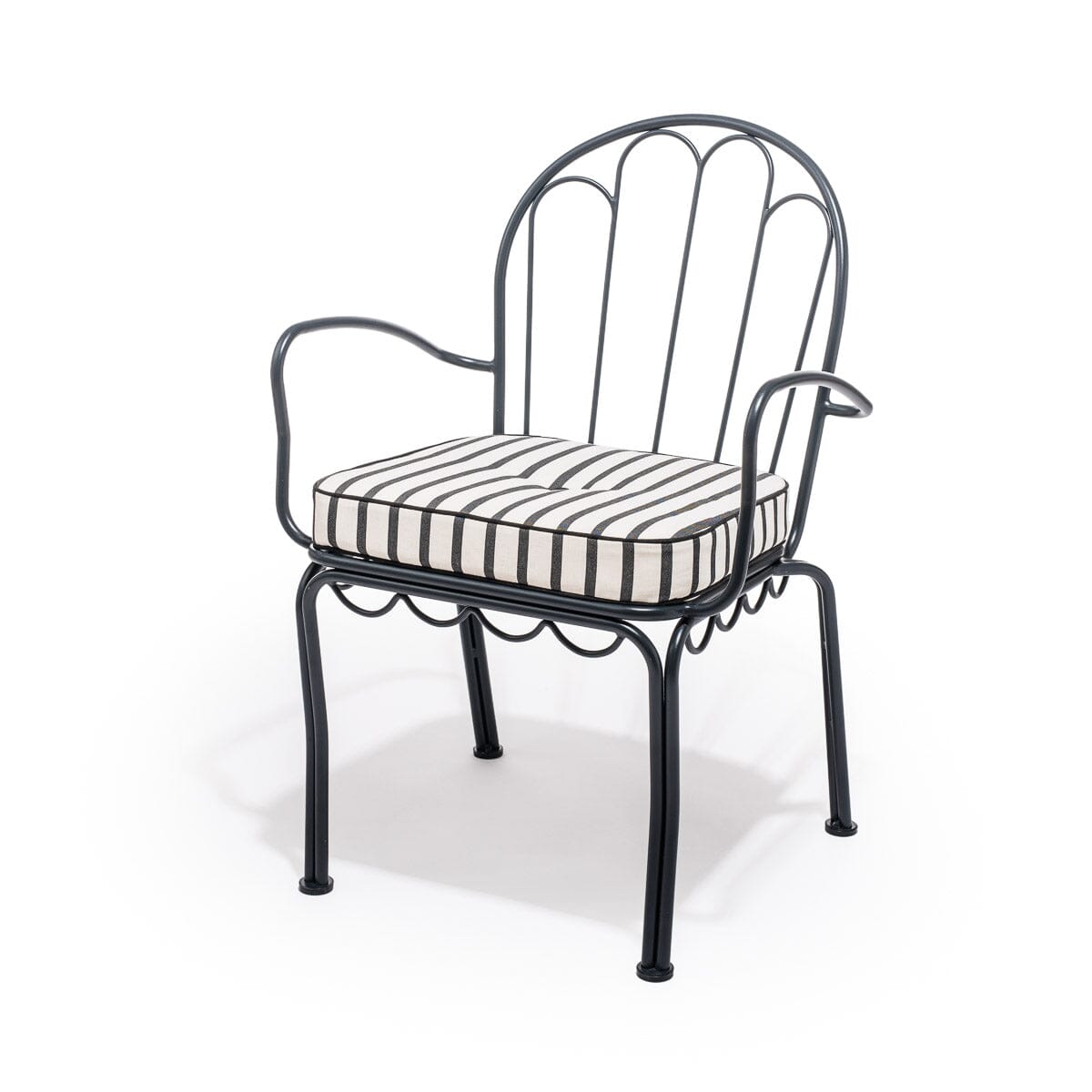 The Al Fresco Chair Cushion - Monaco Black Stripe Al Fresco Chair Cushion Business & Pleasure Co 