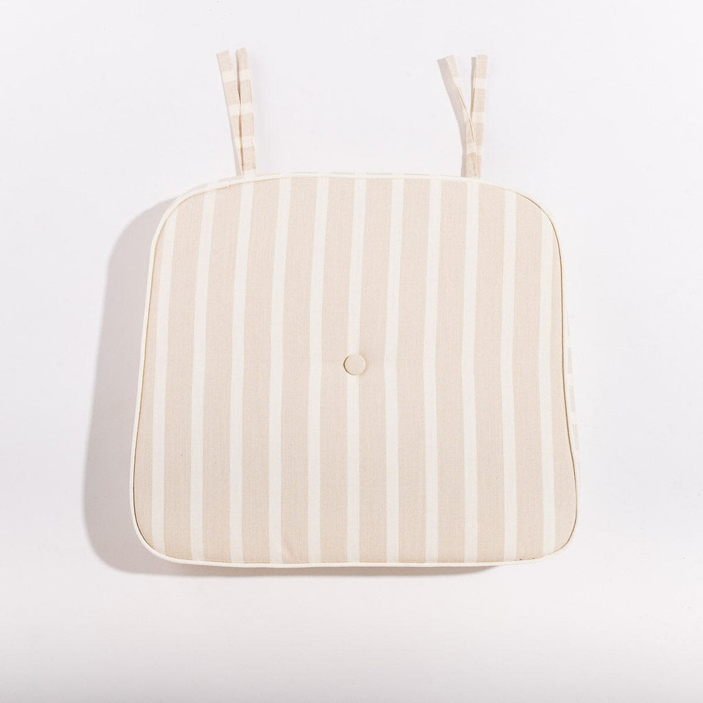 The Al Fresco Chair Cushion - Monaco Natural Stripe Al Fresco Chair Cushion Business & Pleasure Co 