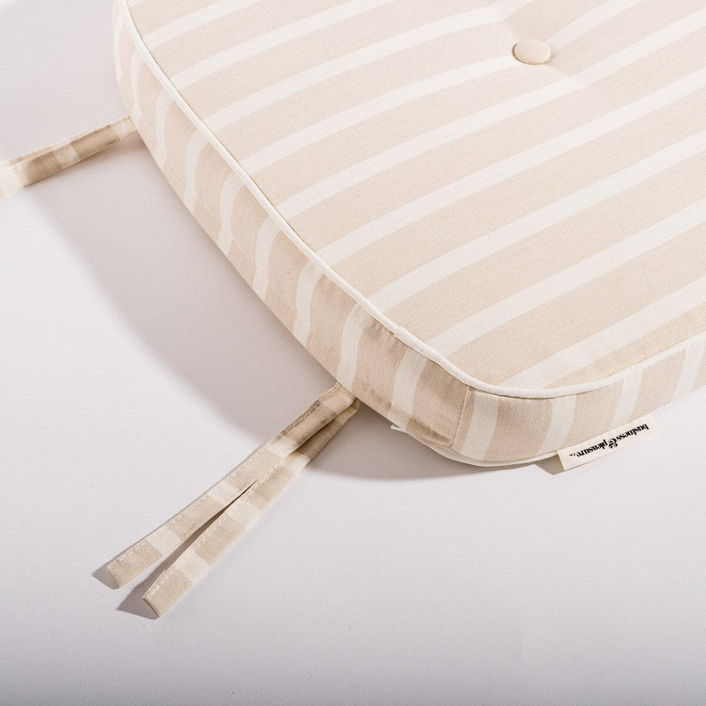 The Al Fresco Chair Cushion - Monaco Natural Stripe Al Fresco Chair Cushion Business & Pleasure Co 