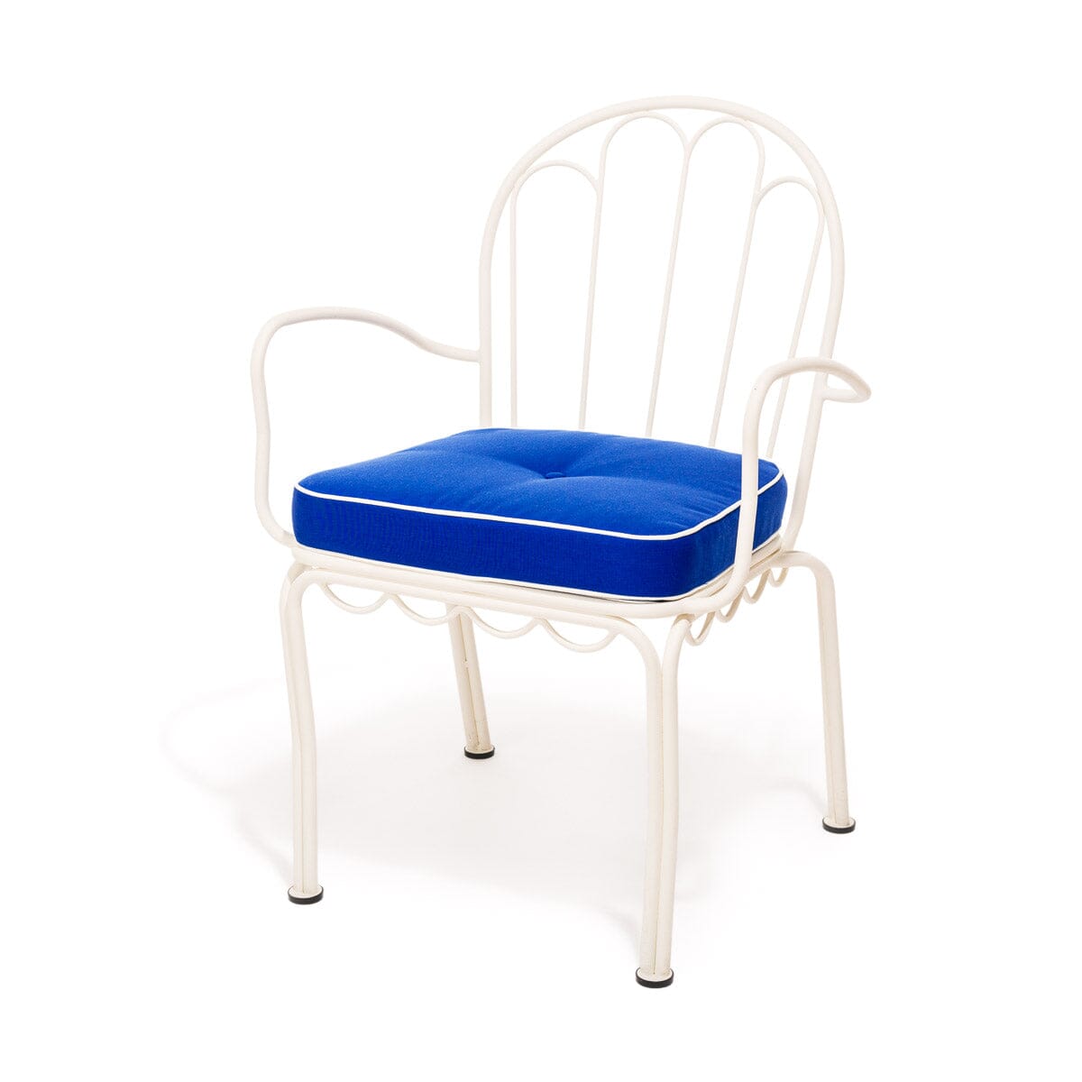 The Al Fresco Dining Chair Cushion - Rivie Mediterranean Blue Al Fresco Chair Cushion Business & Pleasure Co. 