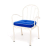 Swatch for The Al Fresco Dining Chair in Rivie Mediterranean Blue | Antique White Frame
