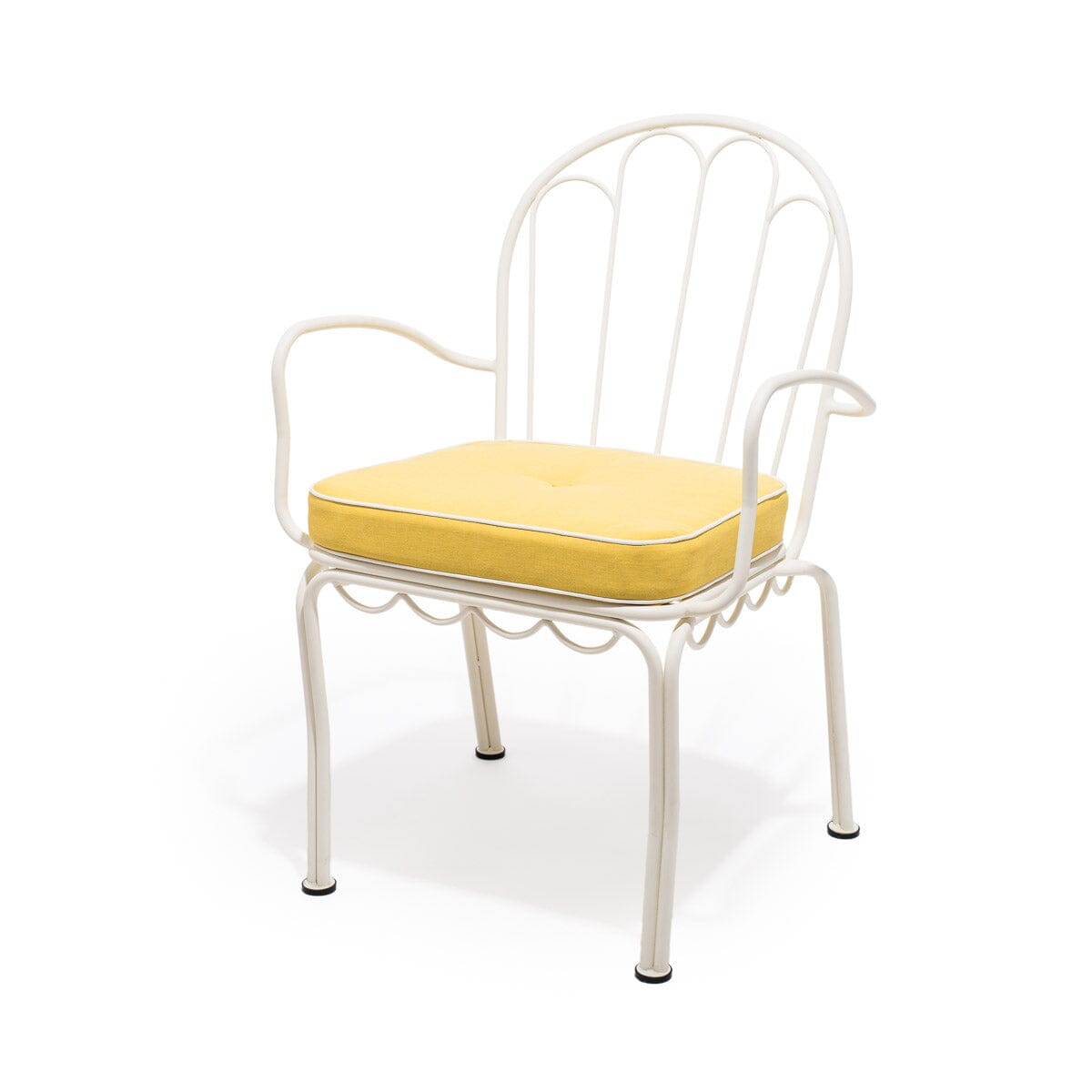The Al Fresco Dining Chair in Rivie Mimosa | Antique White Frame