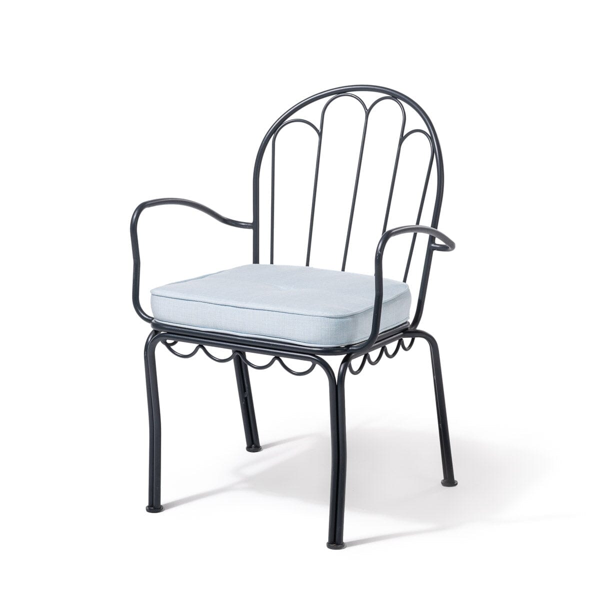 The Al Fresco Dining Chair & Cushion Business & Pleasure Co. Sky Blue Vintage Black 