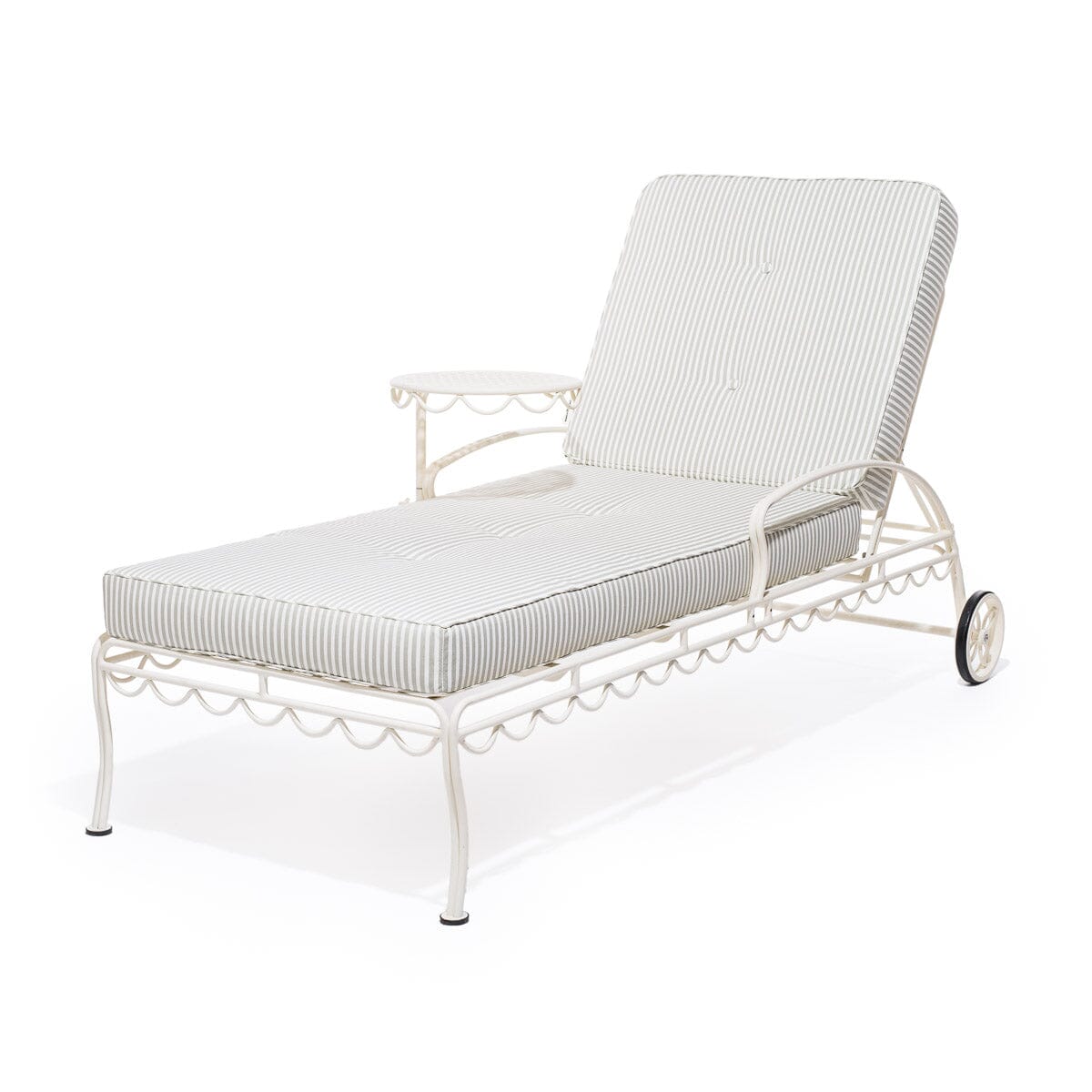 The Al Fresco Sun Lounger Cushion - Lauren's Sage Stripe Al Fresco Sun Lounger Cushions Business & Pleasure Co 