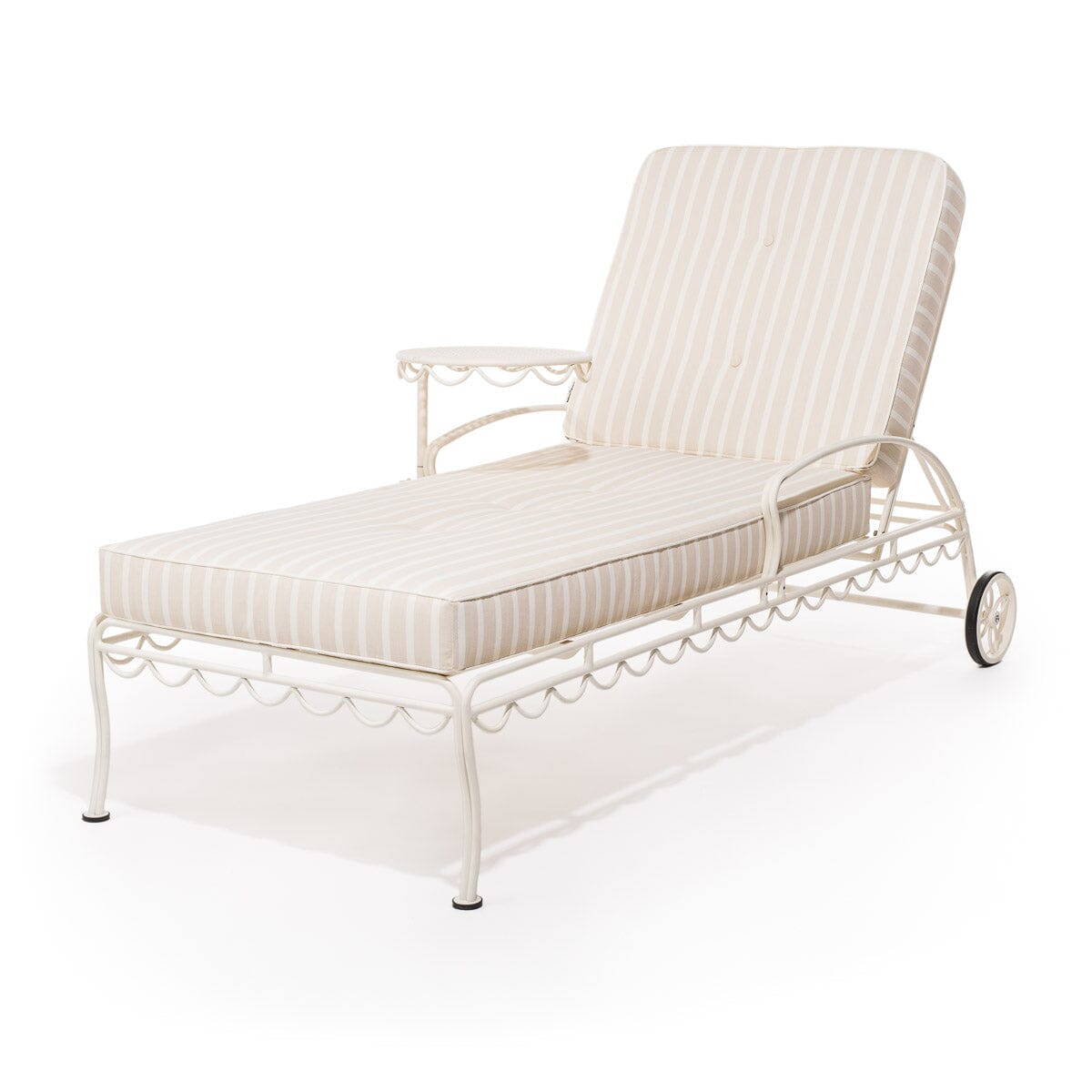 The Al Fresco Sun Lounger Cushion - Monaco Natural Stripe Al Fresco Sun Lounger Cushions Business & Pleasure Co 