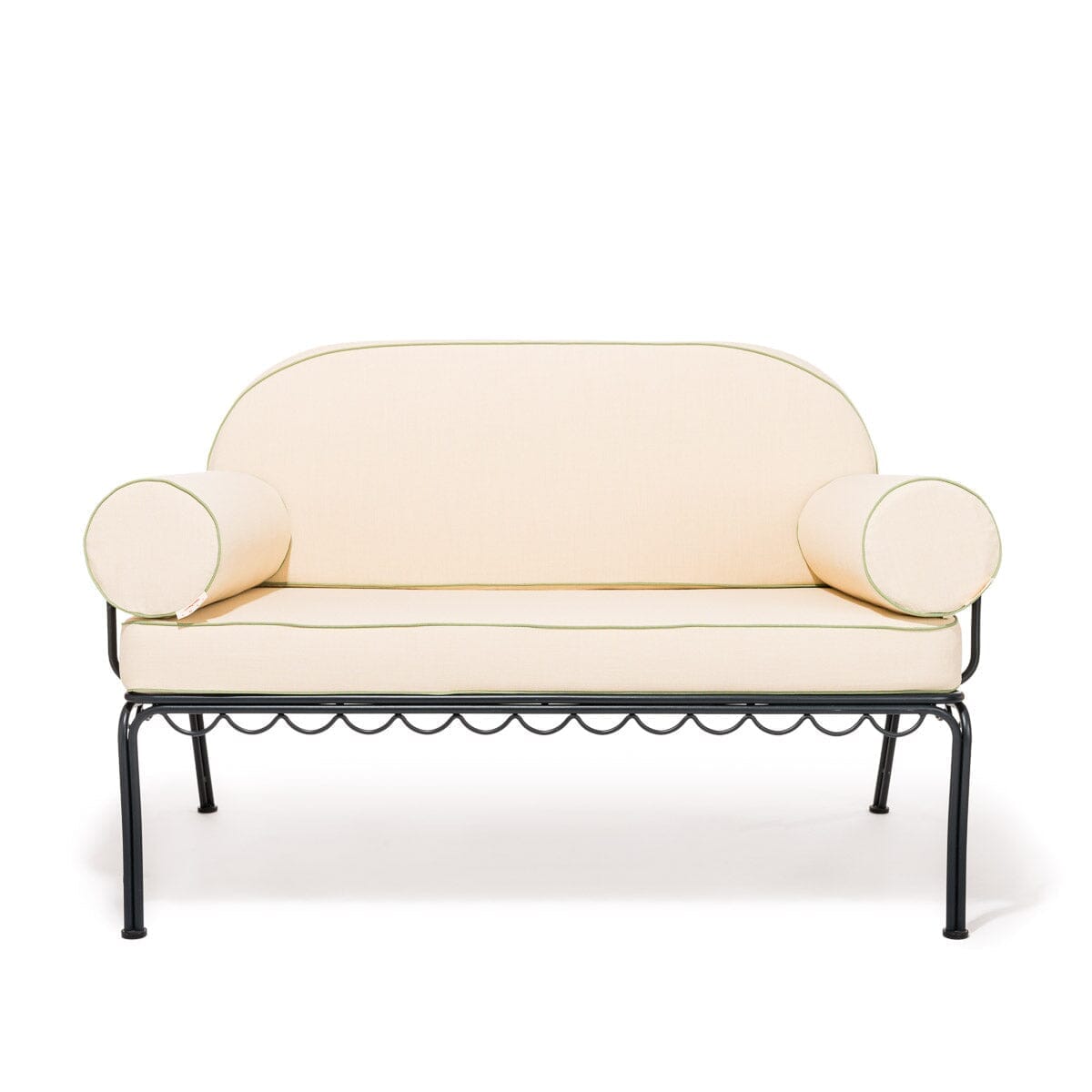 The Al Fresco Love Seat in Elsa Cream | Vintage Black Frame Bundle Business & Pleasure Co. 