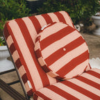 The Circular Pillow - Terry Terracotta Stripe Circular Pillow Business & Pleasure Co. 