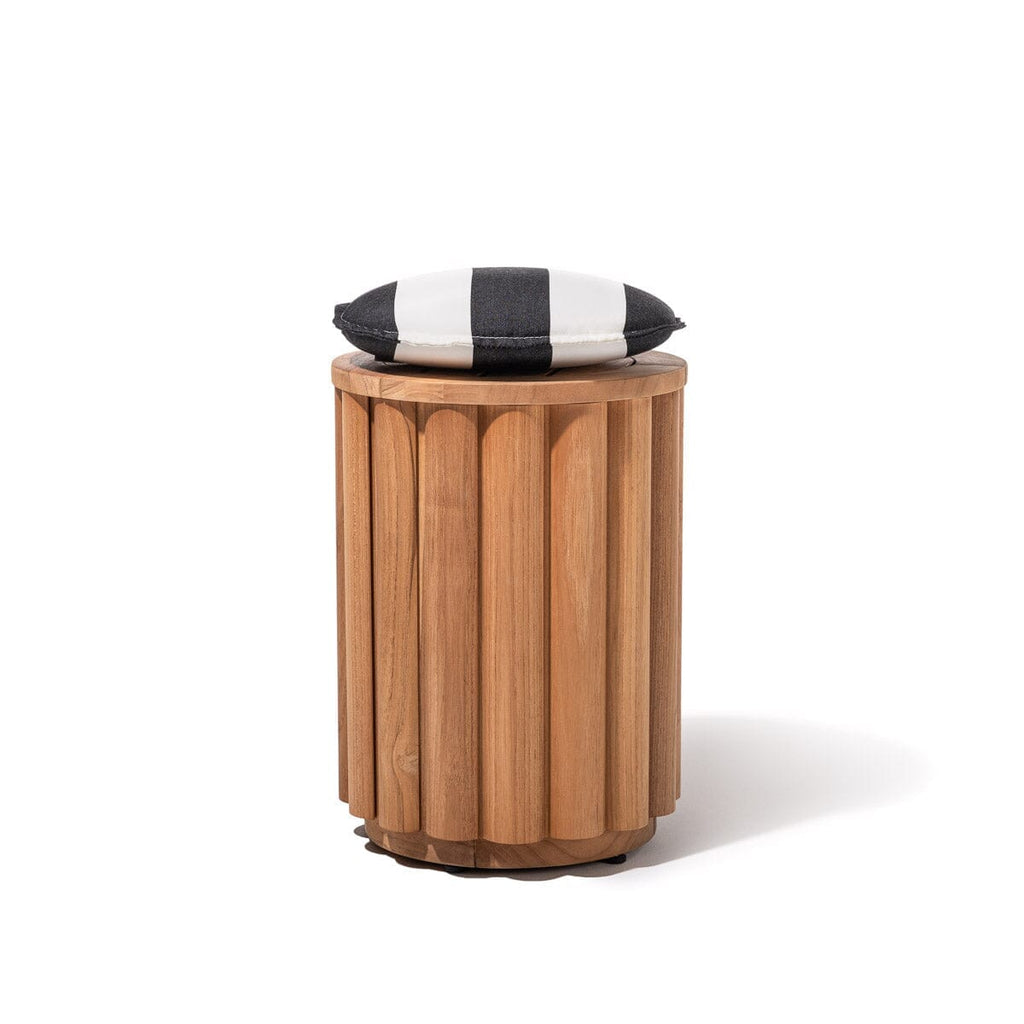 Daisy Teak Stool Crew Vintage Black Stripe | Teakwood Frame Daisy Stool Kit Business & Pleasure Co. 