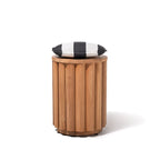 Daisy Teak Stool Crew Vintage Black Stripe | Teakwood Frame Daisy Stool Kit Business & Pleasure Co. 