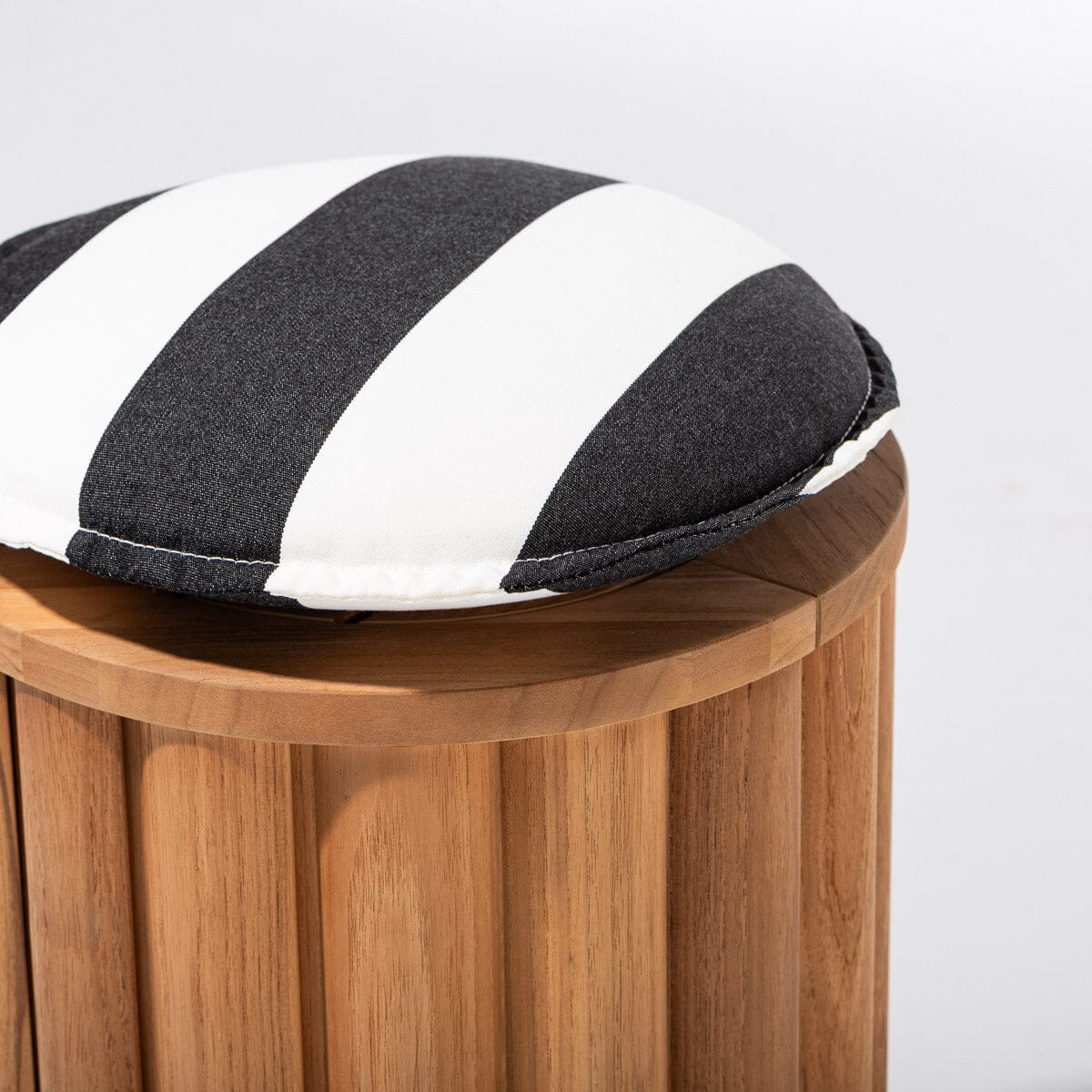 Daisy Teak Stool Crew Vintage Black Stripe | Teakwood Frame Daisy Stool Kit Business & Pleasure Co. 
