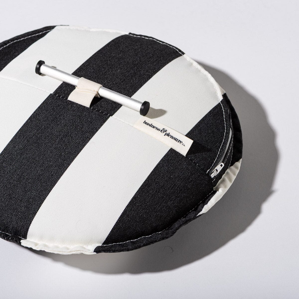 Daisy Teak Stool Crew Vintage Black Stripe | Teakwood Frame Daisy Stool Kit Business & Pleasure Co. 