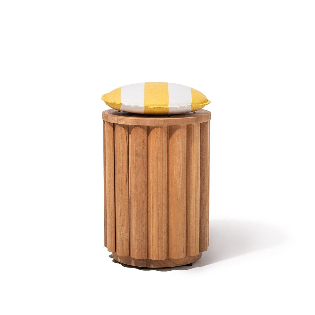 Daisy Teak Stool Kit - Teakwood & Crew Mimosa Yellow Stripe Daisy Stool Kit Business & Pleasure Co. 