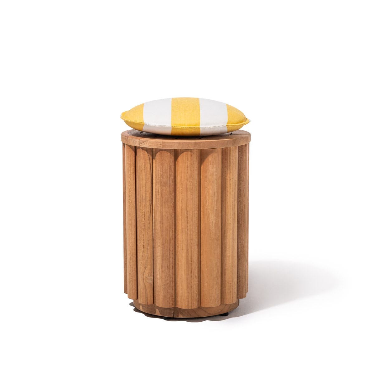 Product image of Daisy Teak Stool Kit - Teakwood & Crew Mimosa Yellow Stripe Daisy Stool Kit Business & Pleasure Co. 