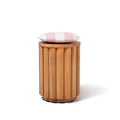 Daisy Teak Stool Crew Pink Stripe | Teakwood Frame Daisy Stool Kit Business & Pleasure Co. 