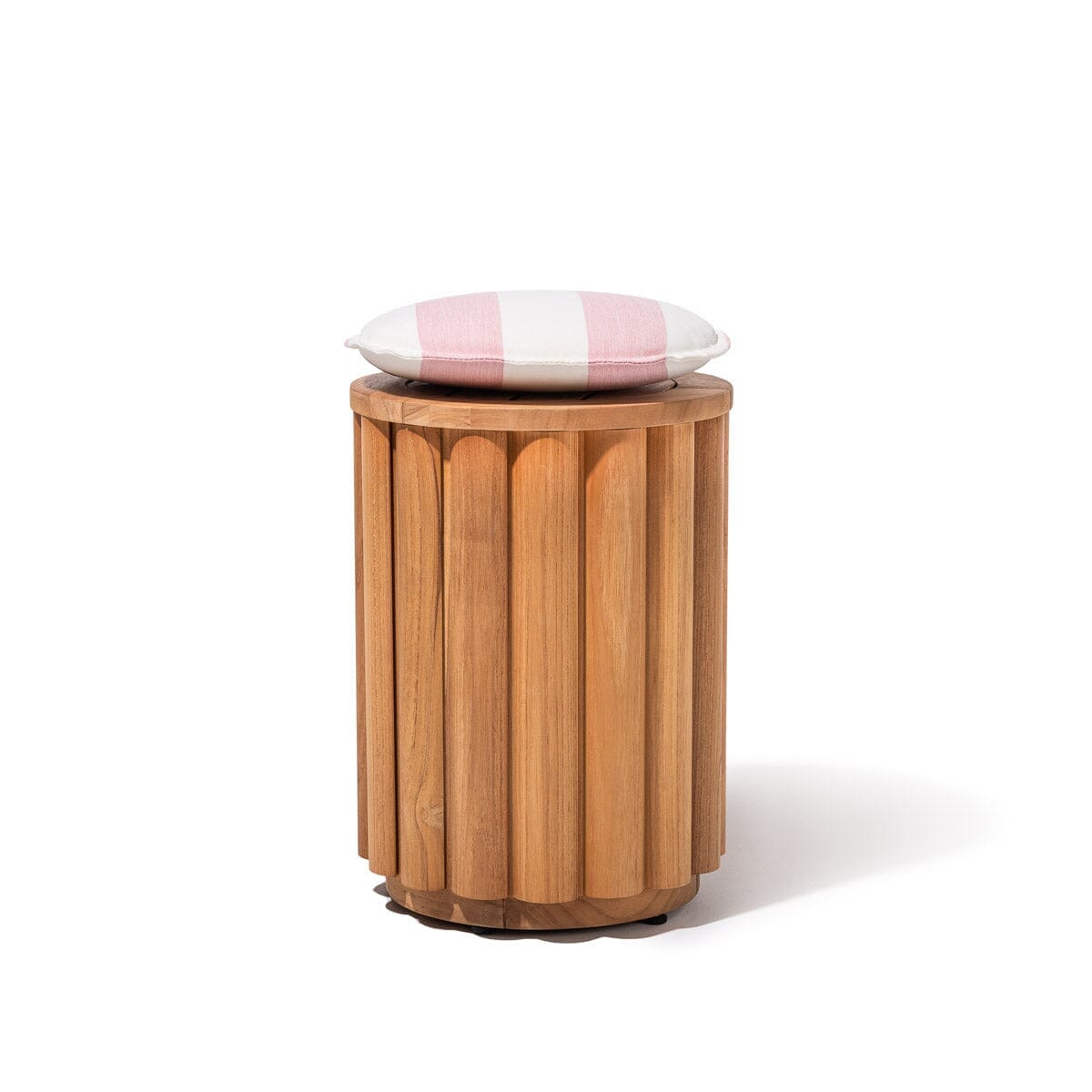 Product image of Daisy Teak Stool Crew Pink Stripe | Teakwood Frame Daisy Stool Kit Business & Pleasure Co. 