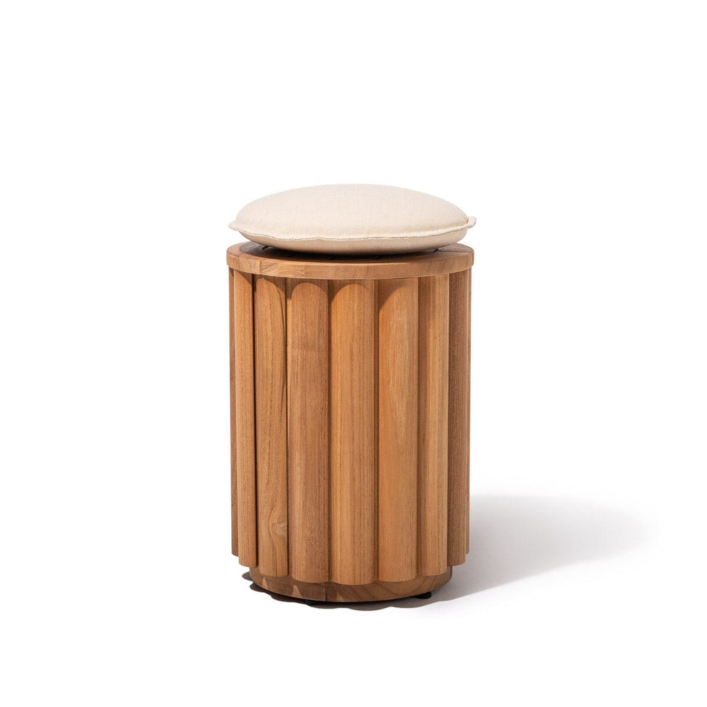 Daisy Teak Stool in Tiki Natural | Teakwood Frame Daisy Stool Kit Business & Pleasure Co. 