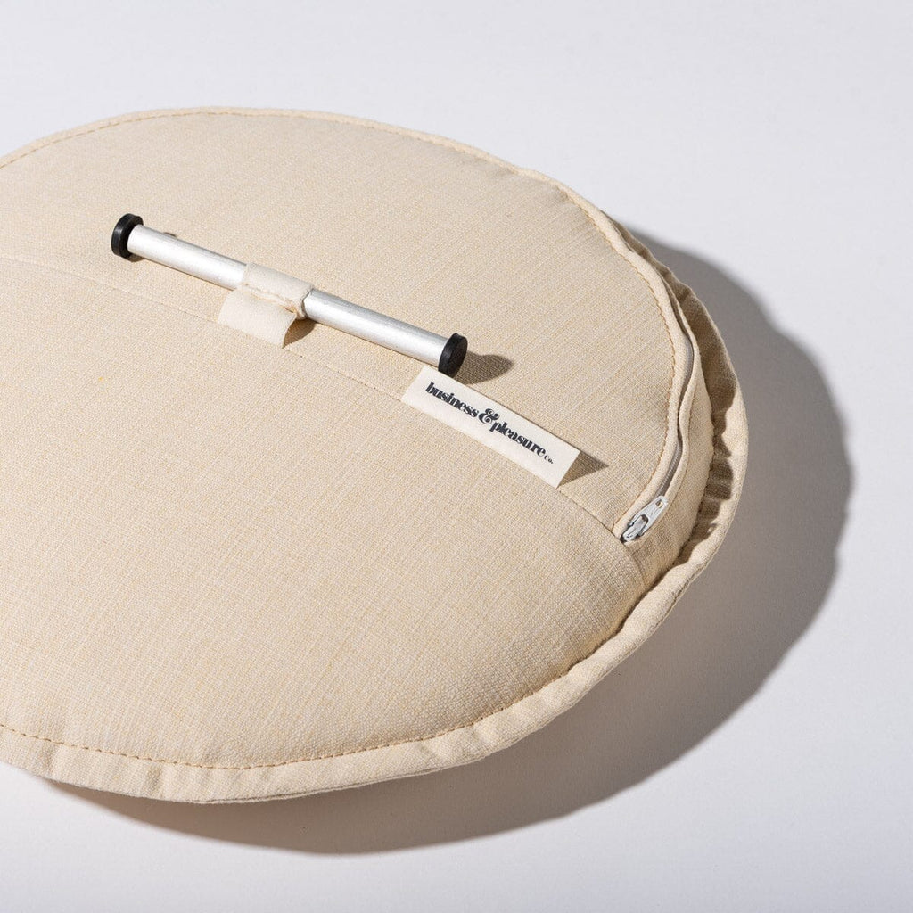 Daisy Teak Stool in Tiki Natural | Teakwood Frame Daisy Stool Kit Business & Pleasure Co. 