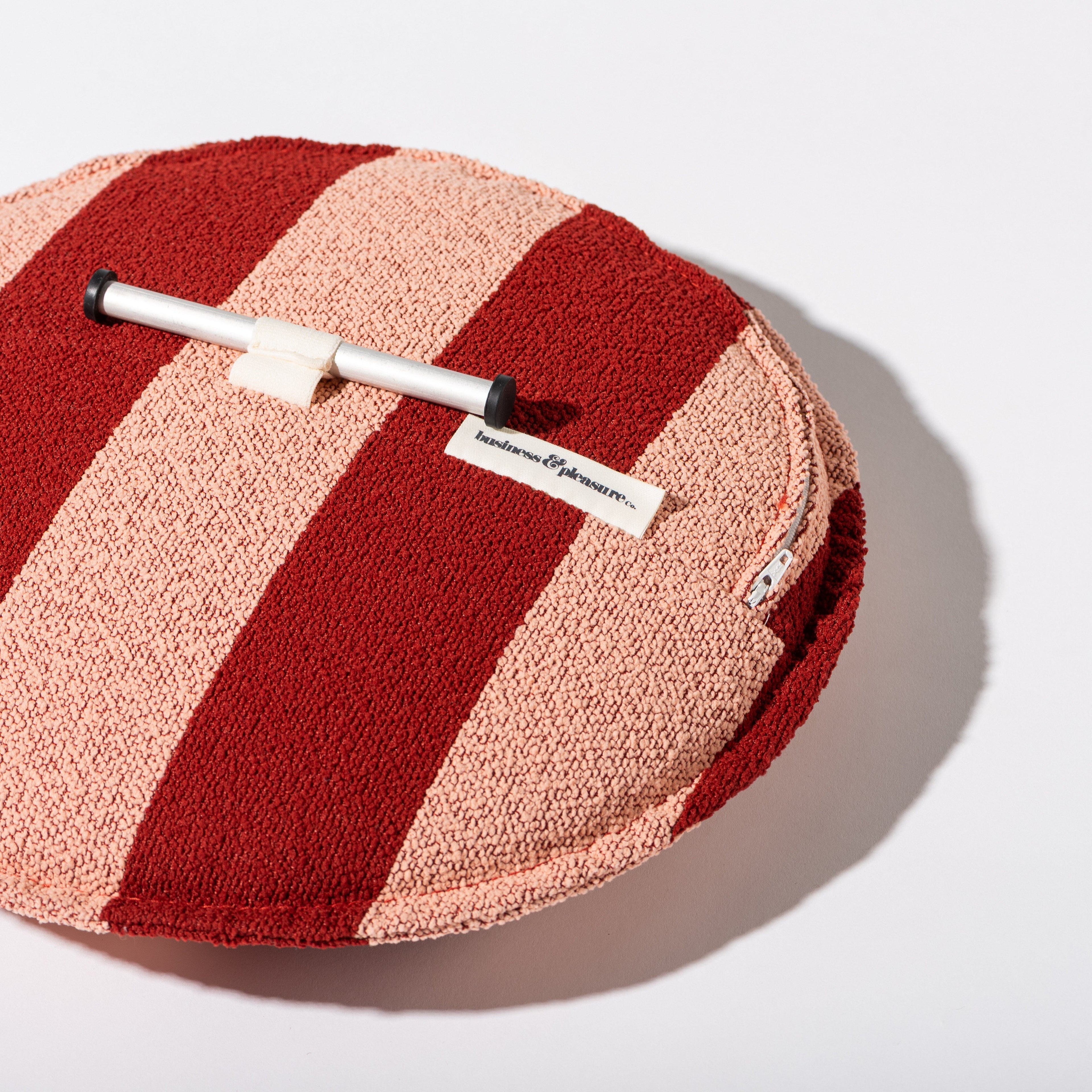 The Daisy Stool Cushion - Terry Terracotta Stripe Daisy Stool Cushion Business & Pleasure Co. 