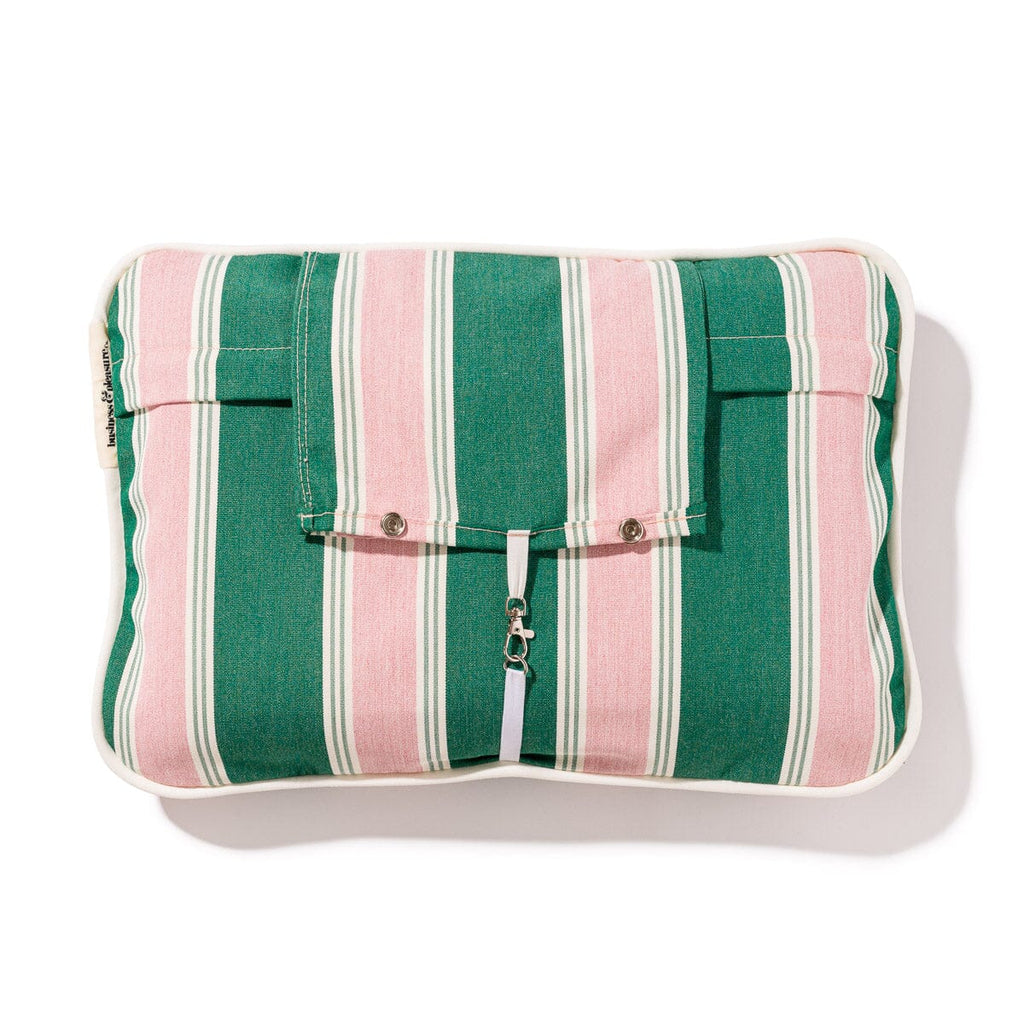 The Inflatable Beach Pillow - Bistro Green Stripe Inflatable Beach Pillow Business & Pleasure Co. 