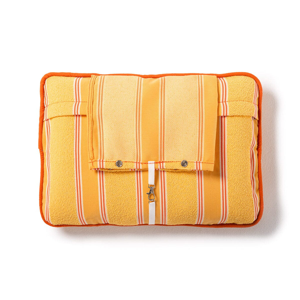 The Inflatable Beach Pillow in Bistro Papaya Stripe by Business & Pleasure Co.